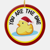 ゴム製duckie 1匹のクリスマスのオーナメントです セラミックオーナメント (裏面)