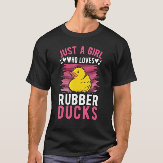 ゴム鴨が大好きな女の子 Tシャツ (正面)
