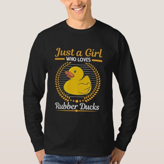 ゴム鴨が大好きな女の子 Tシャツ (正面)