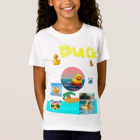 ゴム鴨とアヒル子供へ Tシャツ (正面)