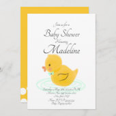 ゴム鴨手引き赤ちゃんシャワー招待状 招待状 (正面/裏面)