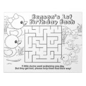 ゴム鴨誕生日迷路活性シートパック ノートパッド (正面)