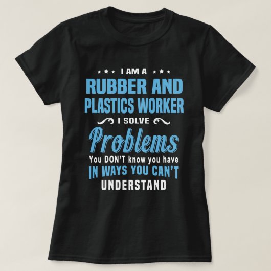 ゴム・プラスチック労働者 Tシャツ (デザイン正面)