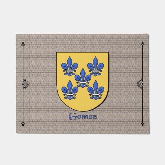 ゴメズの石畳の歴史的な盾 ドアマット (正面)