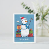 「ゴメリールフ!」 ゴルファー用のカスタマイズ可能なホリデーカード シーズンポストカード (スタンド正面)