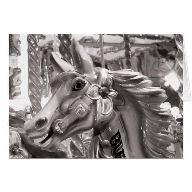 ゴメリーーラウンド馬B&W (正面横)
