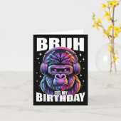 ゴリおもしろいラ誕生日少年アダルトキッズ自分 カード (黄色い花)