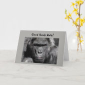 ゴリラお父さん用事の挨拶状 カード (黄色い花)