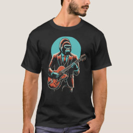 ゴリラがギターを弾くギフト Tシャツ