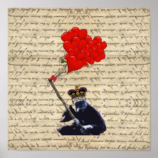 ゴリラとハート風船 ポスター (正面)