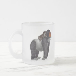 ゴリラとベビー「素晴らしパパ」すりガラス製マグカップ フロストグラスマグカップ