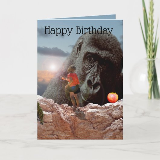 ゴリラとリンゴを分け カード (正面)