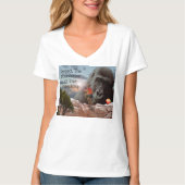 ゴリラと友情のロゴを尊重する Tシャツ (正面)