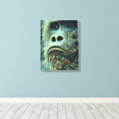 ゴリラと植物 キャンバスプリント (インサイチュ (ウッドフロア))