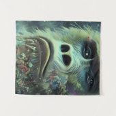 ゴリラと植物 タペストリー (正面(横))