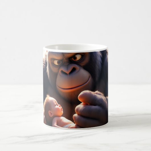 ゴリラと赤ちゃん コーヒーマグカップ (中央)