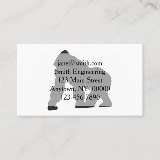 ゴリラのシルエット 名刺 (正面)