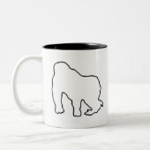 ゴリラのソエのマグ-ゴリラの輪郭 ツートーンマグカップ (左)