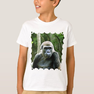 ゴリラのプロフィールの子供のTシャツ Tシャツ