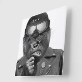 ゴリラの人 スクエア壁時計 (傾斜)