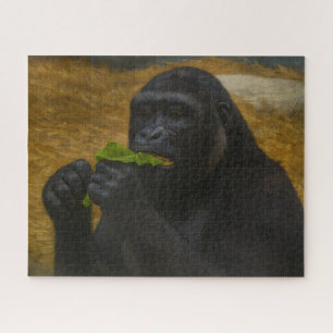 ゴリラの優雅 - 写実的な野生動物の肖像 ジグソーパズル
