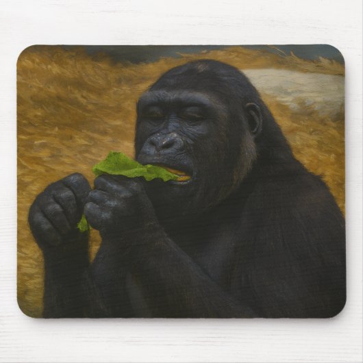 ゴリラの優雅 - 写実的な野生動物の肖像 マウスパッド (正面)