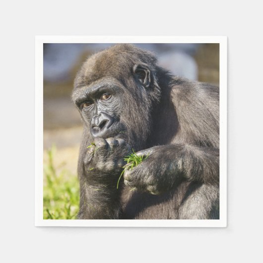 ゴリラの子ども スタンダードカクテルナプキン (正面)
