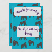 ゴリラの感謝カード 招待状 (正面/裏面)