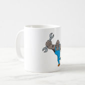 ゴリラの整備士がレンチを持つ コーヒーマグカップ (正面左)