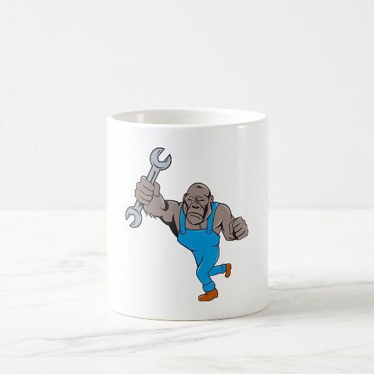 ゴリラの整備士がレンチを持つ コーヒーマグカップ