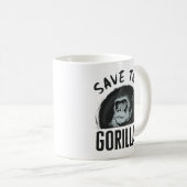 ゴリラの絶滅を防げ ゴリラ 絶滅危惧種 コーヒーマグカップ (正面右)