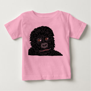 ゴリラの足の背部を持つベビーのゴリラ ベビーTシャツ