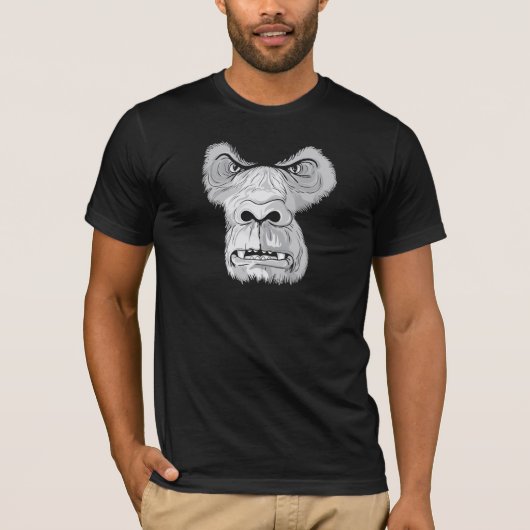 ゴリラの顔ベクター Tシャツ (正面)