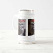 ゴリラのSilverbackボス王のSizedステイン ビールジョッキ (正面左)