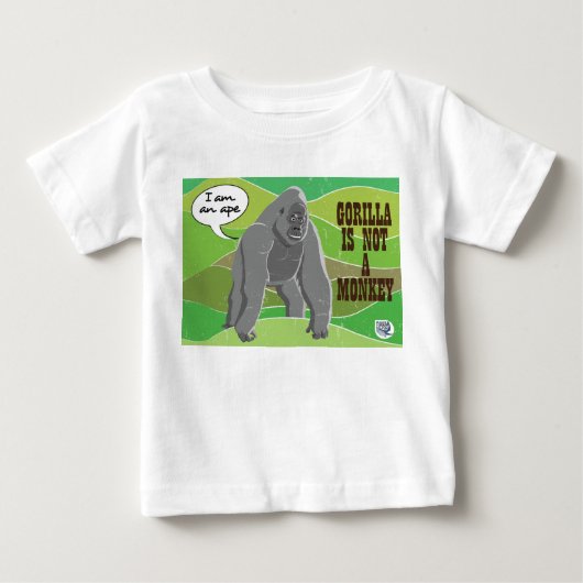 ゴリラは猿ではない ベビーTシャツ (正面)