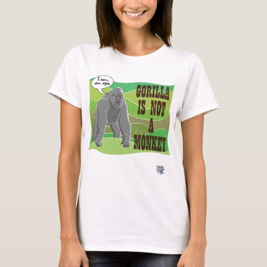 ゴリラは猿ではない Tシャツ (正面)