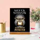 ゴリラは金ゴールドとシルバーで頭を下げて家に持ち帰る アクリルサイン (ウェディング)