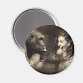 ゴリラを笑わせる女性 マグネット (正面/裏面)