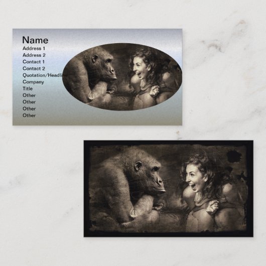 ゴリラを笑わせる女性 名刺 (正面/裏面)