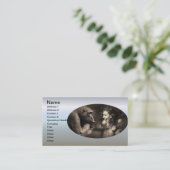 ゴリラを笑わせる女性 名刺 (スタンド正面)