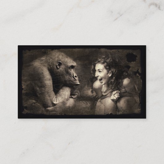 ゴリラを笑わせる女性 名刺 (裏面)