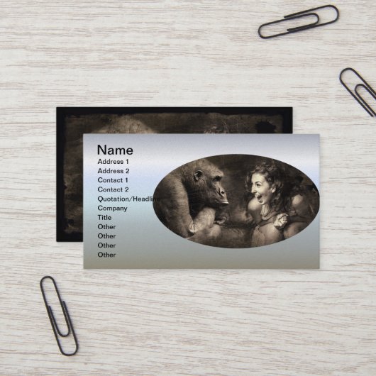 ゴリラを笑わせる女性 名刺 (正面/裏面インサイチュ)