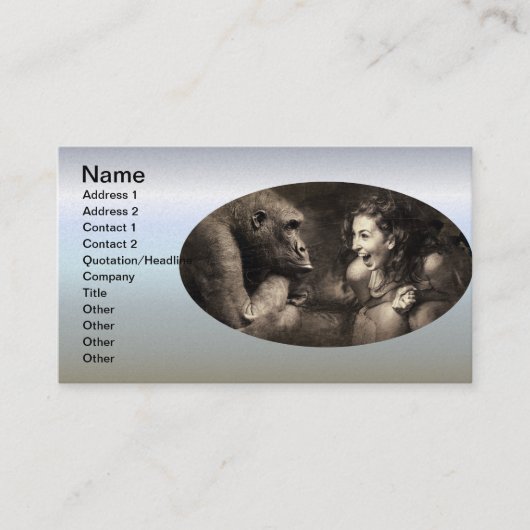 ゴリラを笑わせる女性 名刺 (正面)