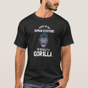 ゴリラアニマル引用文モンキーハビタットシルバーバックウェス Tシャツ