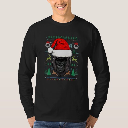 ゴリラアプス猿霊長類動物飼育員 Tシャツ (正面)