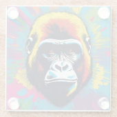 ゴリラアポップ・アートのートカートゥーンスケッチ ガラスコースター (裏面)