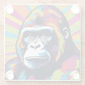ゴリラアポップ・アートのートカートゥーンスケッチ ガラスコースター (裏面)