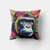 ゴリラアポップ・アートのートカートゥーンスケッチ クッション (裏面)