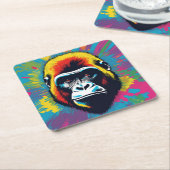 ゴリラアポップ・アートのートカートゥーンスケッチ スクエアペーパーコースター (アングル)