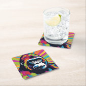 ゴリラアポップ・アートのートカートゥーンスケッチ スクエアペーパーコースター (インサイチュ)